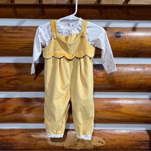 Rachel Zoe Yellow baby girl mustard yellow Overalls 6-9 month - Picture 1 of 5